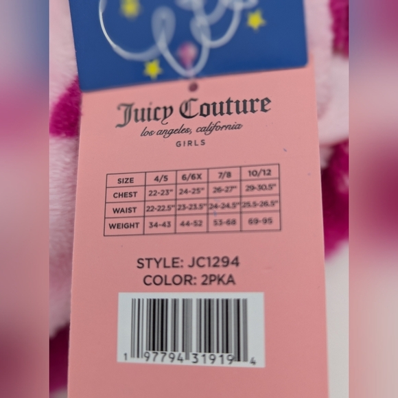 NWT Juicy Girls (Size 4/5) 2-Pack Fleece Pyjama Bottoms/Boxers/Shorts/Sleep Set - Picture 12 of 13